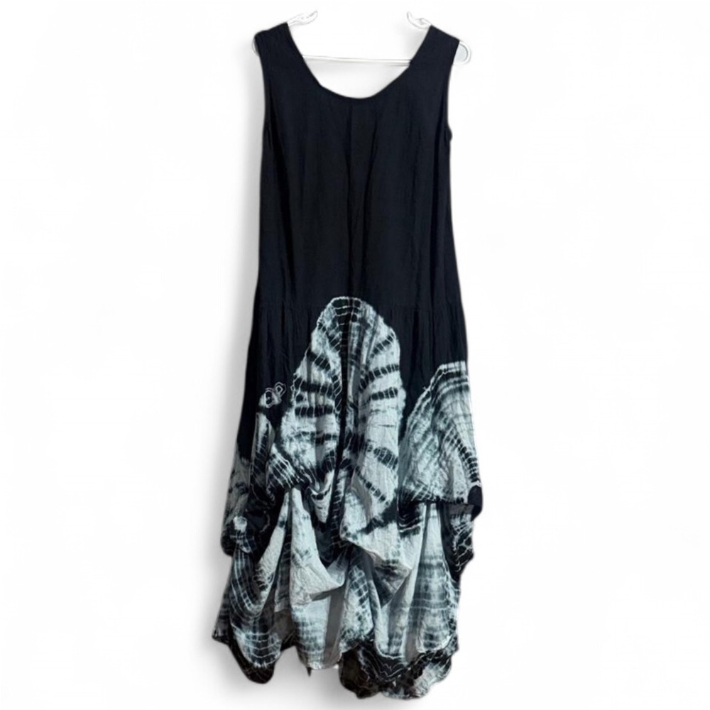 Cute Options Y2K Tie Dye Cotton Tie Up Skirt Maxi Dress Size: L
